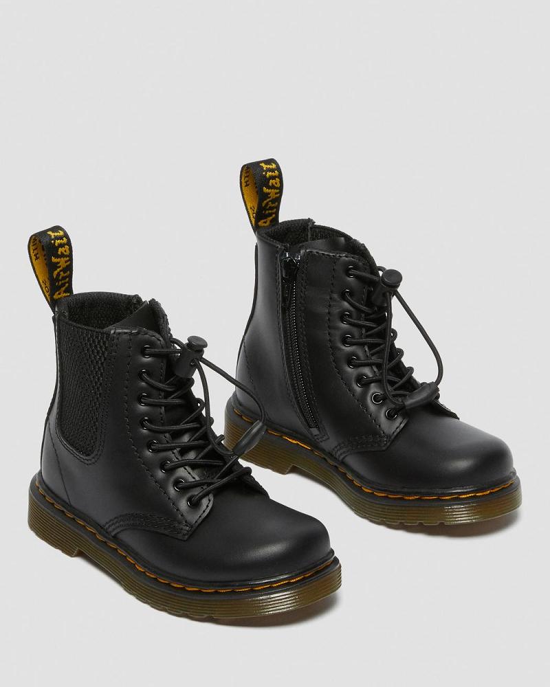 Kids' Dr Martens Toddler 1460 Harper Leather Casual Boots Black | AU 663MQZ